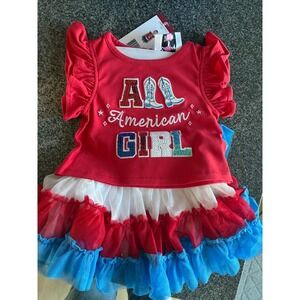 All American Girl 18 months patriotic Cowgirl outfit 4th of July NWT